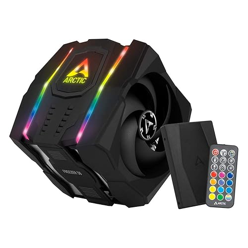 ARCTIC Freezer 50 (incl. A-RGB Controller) - Multi Compatible Dual Tower CPU Fan with A-RGB, CPU Air Cooler for AMD and Intel, Two Pressure-Optimised