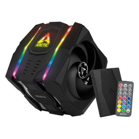 ARCTIC Freezer 50 (incl. A-RGB Controller) - Multi Compatible Dual Tower CPU Fan with A-RGB, CPU Air Cooler for AMD and Intel, Two Pressure-Optimised