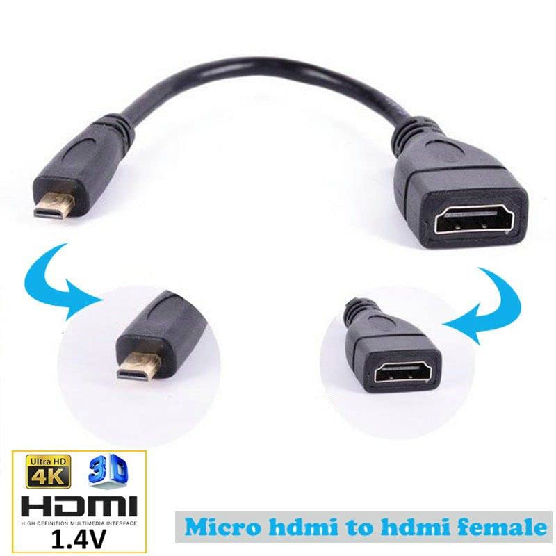 chenyang Micro HDMI Male to HDMI Female 4K60hz HDTV Cable Adapter for Displays Monitor Camera 10cm
