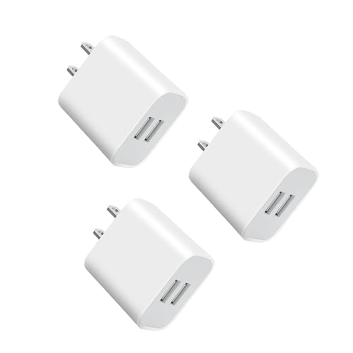 Dual Port USB A Charger, USB Wall Adapter, Type A Charging Block, Suitable for iPhone 13 12 11 Pro Max SE XS XR X 8 7 6 6S Plus, Galaxy, LG, Moto