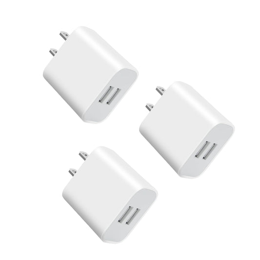 Dual Port USB A Charger, USB Wall Adapter, Type A Charging Block, Suitable for iPhone 13 12 11 Pro Max SE XS XR X 8 7 6 6S Plus, Galaxy, LG, Moto