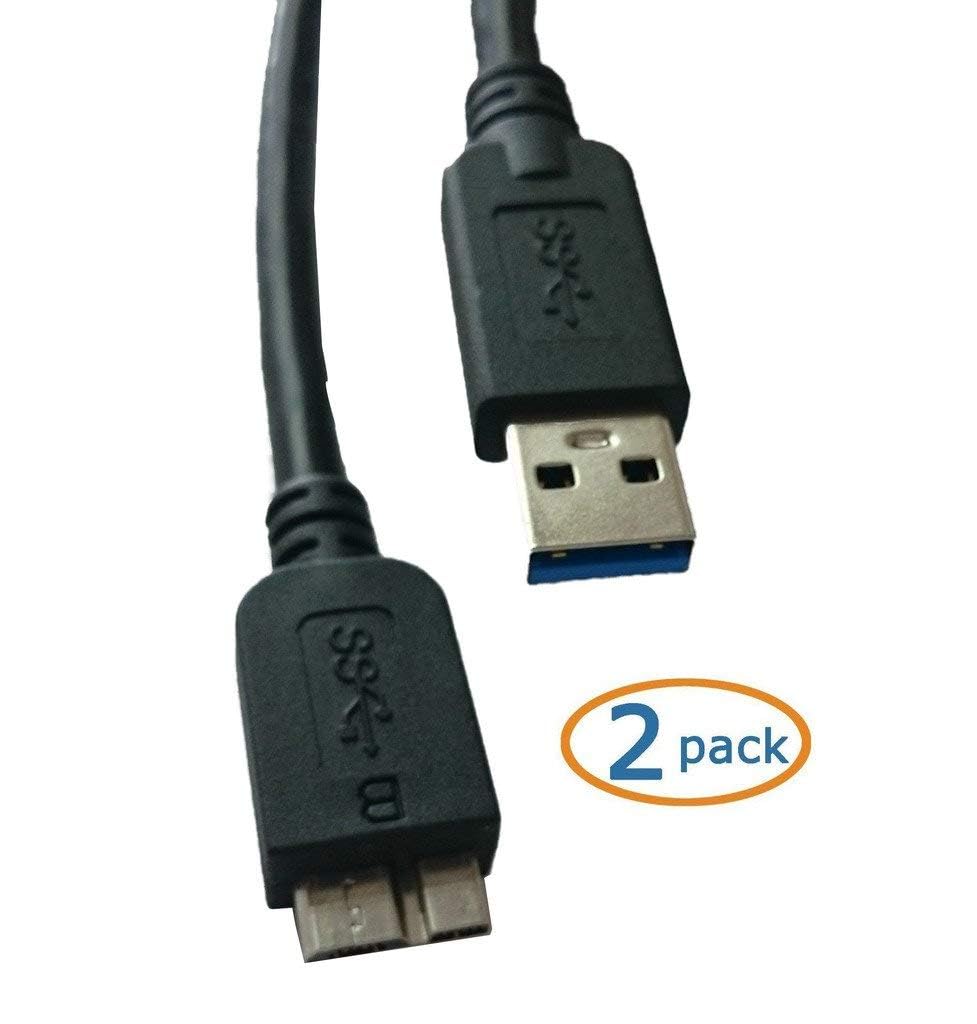(2 Pack) USB 3.0 SuperSpeed USB Type A to USB Micro-B Device Cable for Toshiba Canvio Desk External Hard Drive Disk 1TB/2TB/3TB, Canvio Basics 3.0