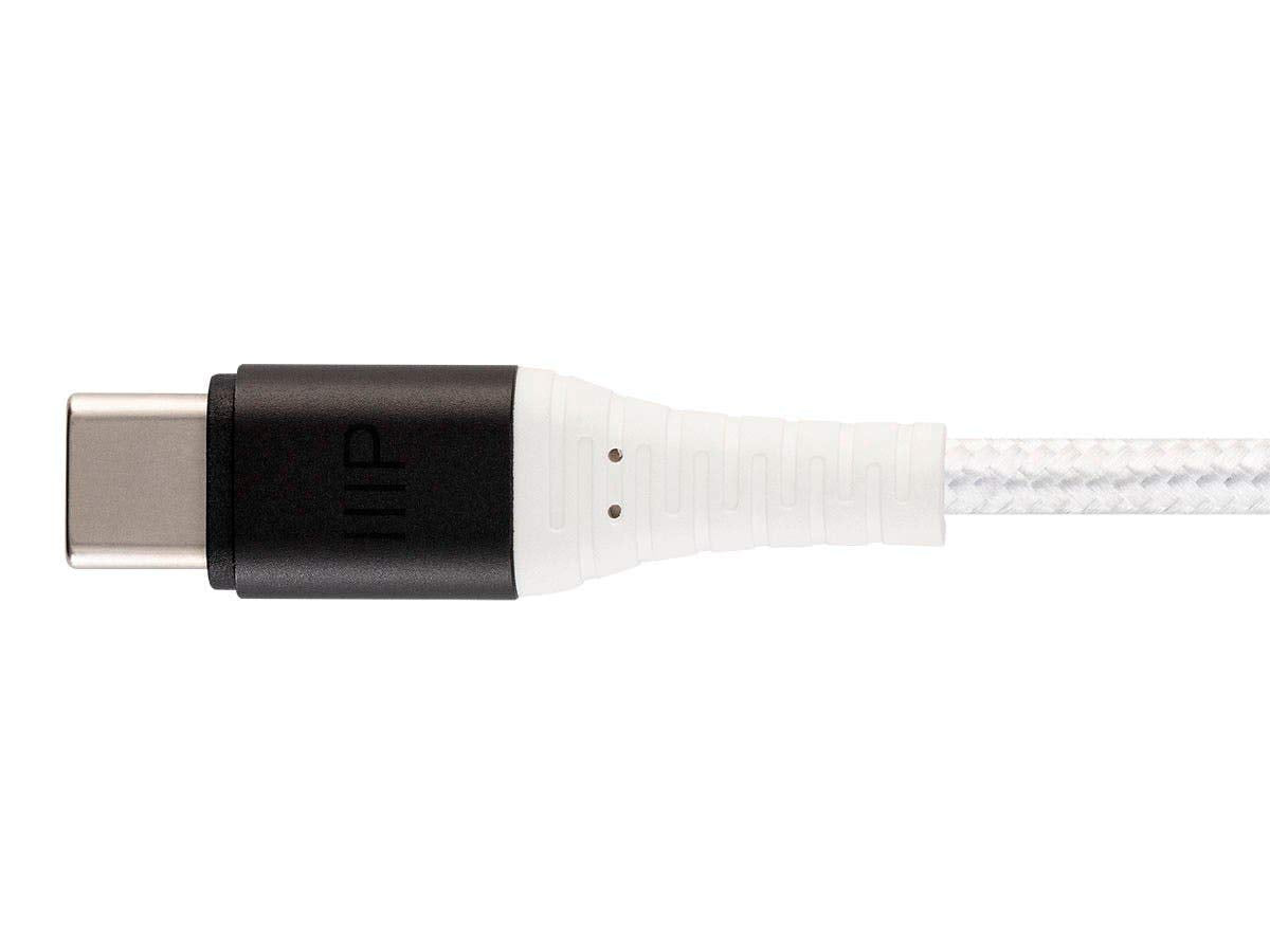 Monoprice USB 2.0 Type-C to Type-A Charge & Sync Cable - Kevlar/Nylon-Braid, 3 Feet, White - AtlasFlex Series