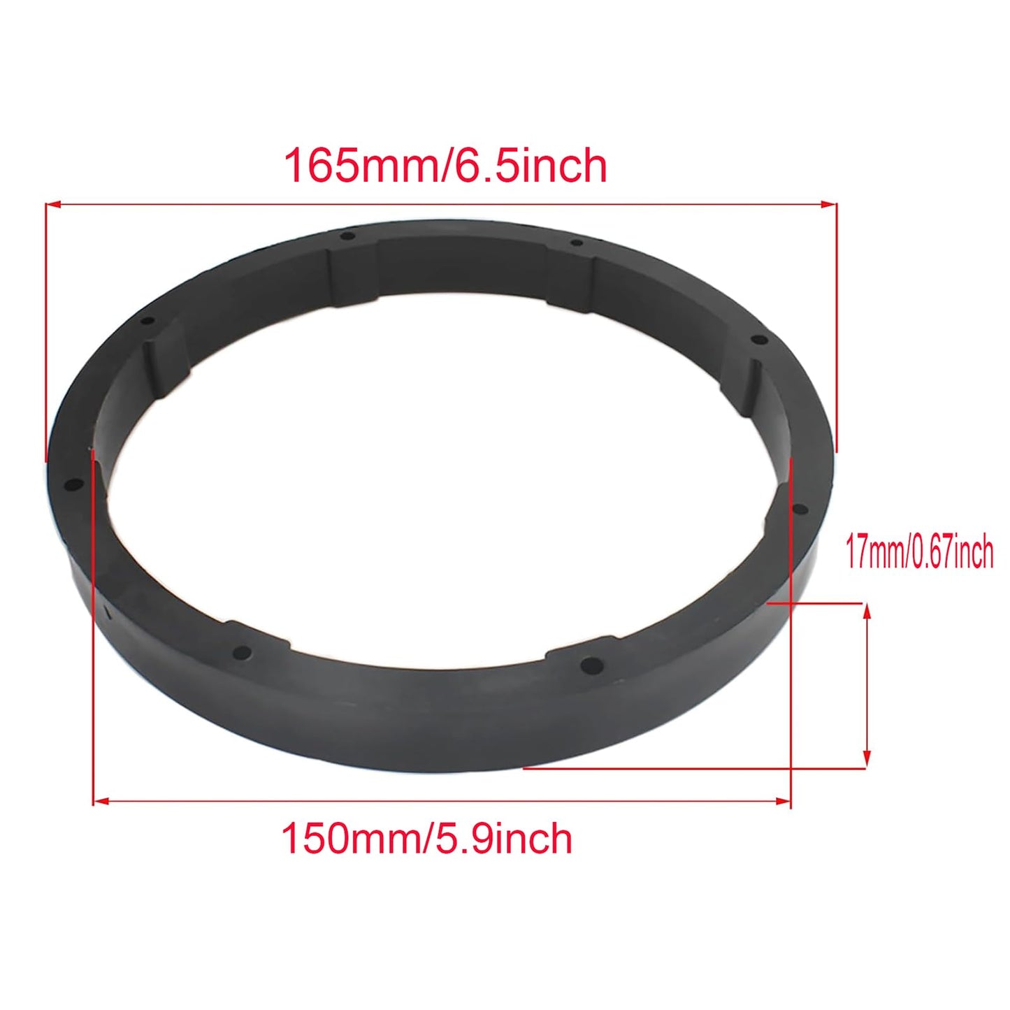 SYCZIOHU 2Pcs 6.5 Inches Speaker Spacer Rings Solid Speaker Washers Plastic Speaker Adapter Spacer Ring Replacement Part for Speaker Repair or