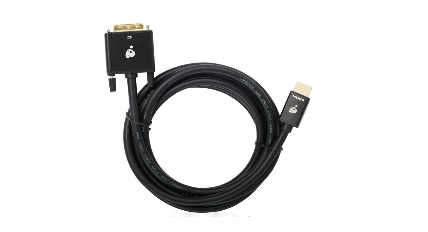 IOGEAR HDMI to DVI 3.3ft Cable - 4K @ 30Hz HDMI (M) to DVI-D (M) 1080P - Compatible with PC - TV - PS5 - Blue-ray - Xbox - Switch - GHDDVIC4K3