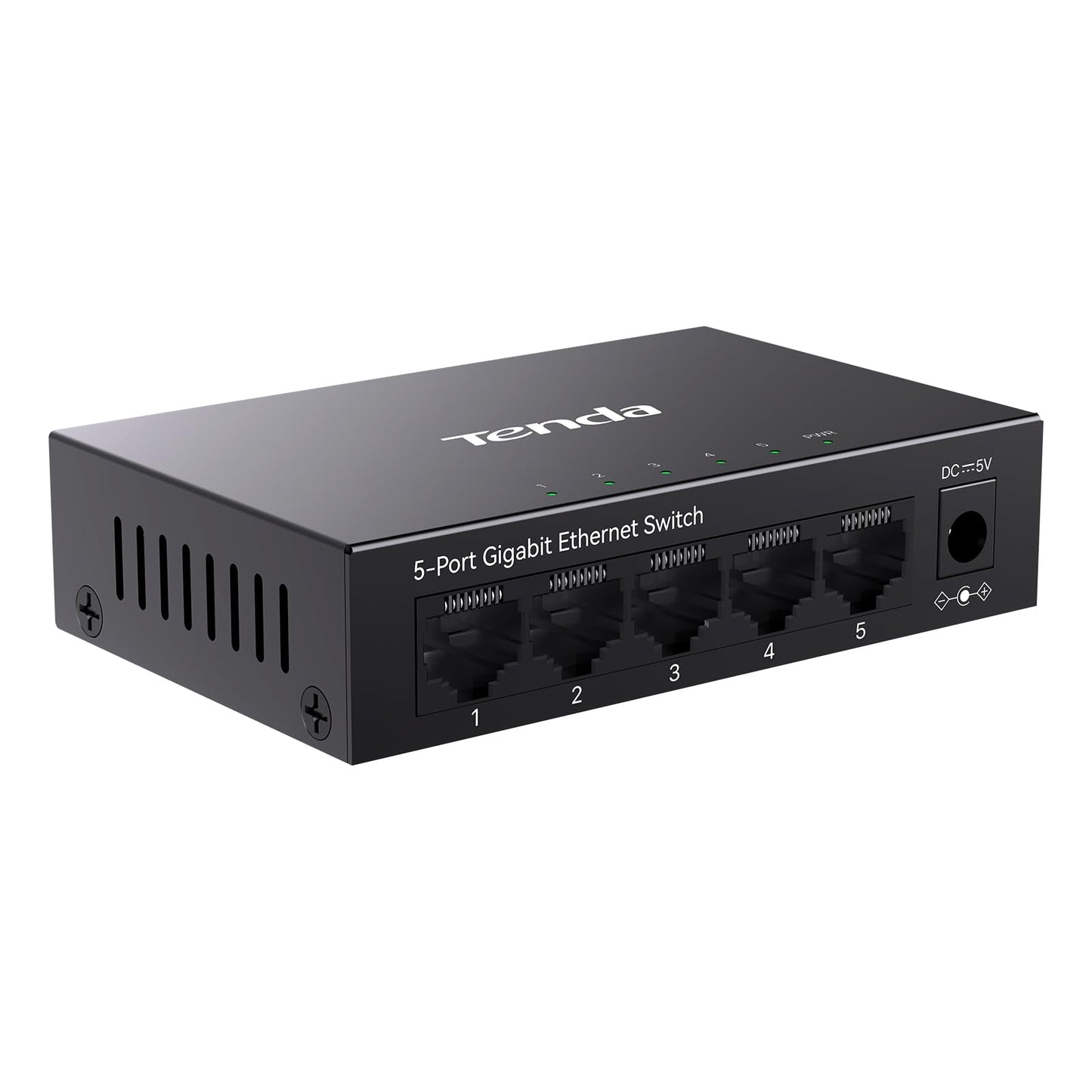 Tenda TEG1005D 5 Port Gigabit Switch, Unmanaged Ethernet Switch, Network Splitter with Traffic Optimization, Plug & Play, Fanless Metal Design Network