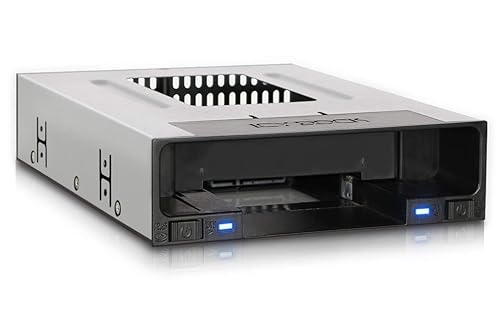 ICY DOCK Tray-Less 2.5" and 3.5" SATA SSD/HDD Docking Enclosure for External 5.25" Drive Bay | flexiDOCK MB795SP-B