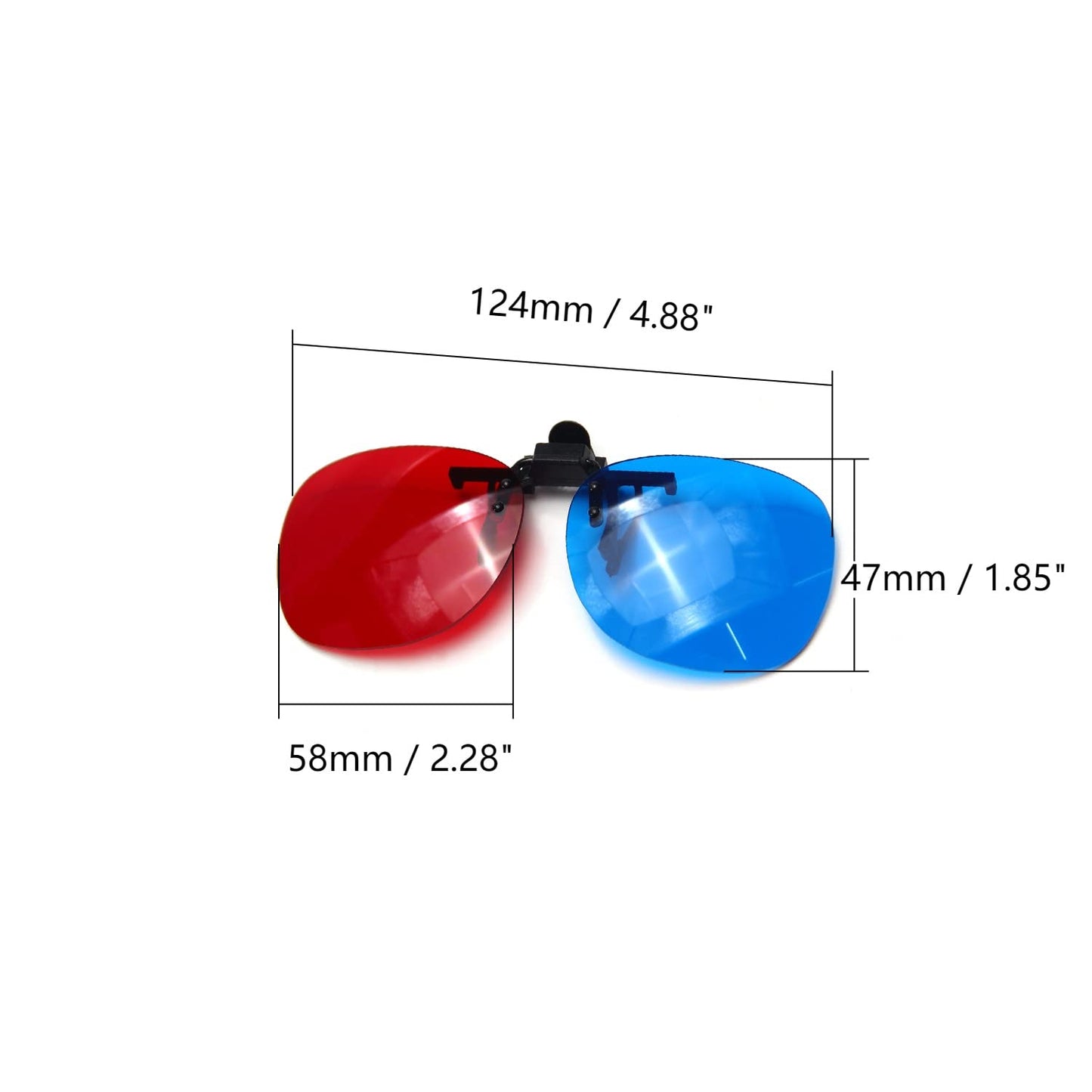 Othmro 3 Count 3D Glasses, Red-Blue, Resin & Paper Lens, Comfortable & Durable, Foldable, DIY Frame, For 3D TV, Cinema, DVD, Home Movies