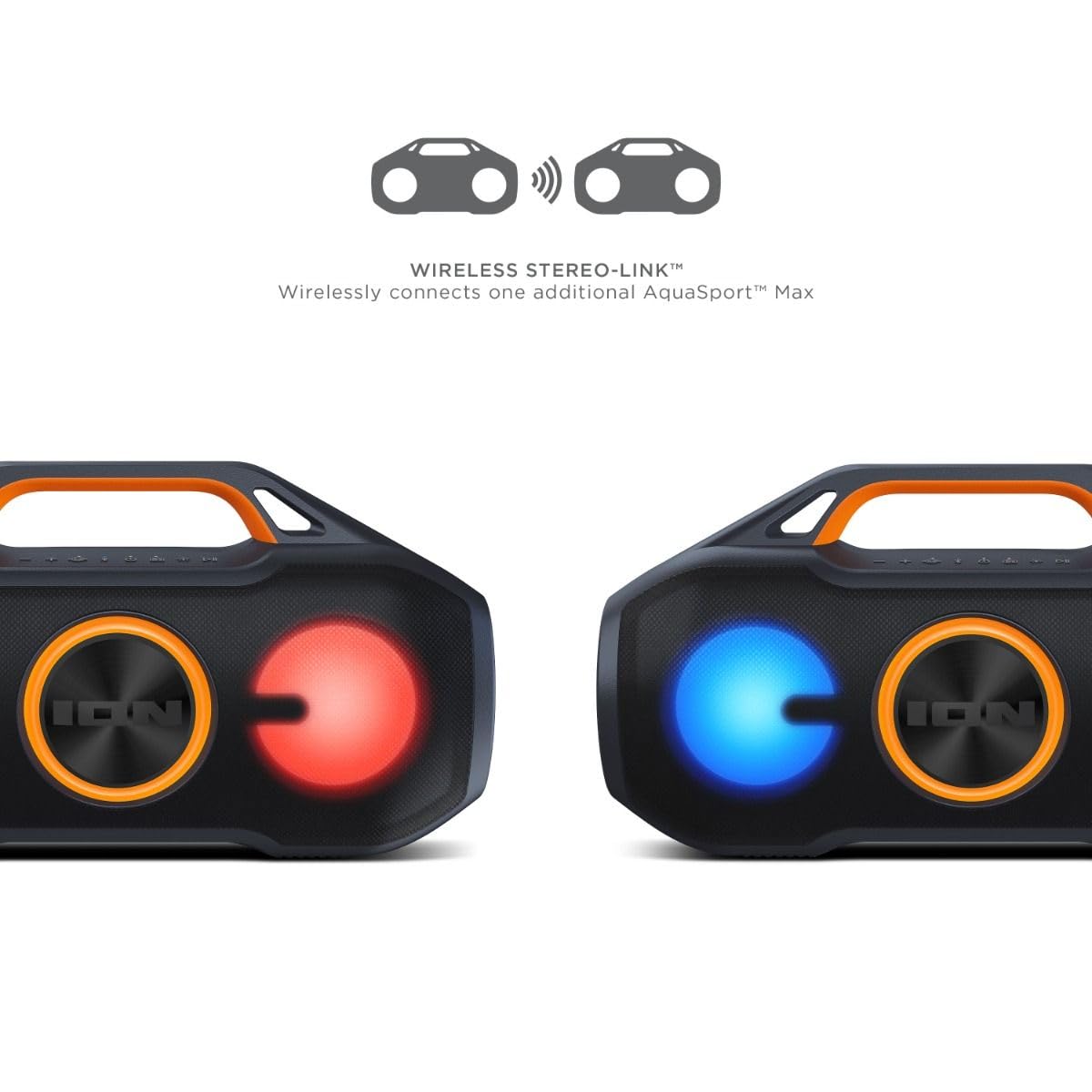 ION AquaSport Max Waterproof 60W Portable Bluetooth Party Speaker with Lights, Battery, Built-in Microphone, Radio and AUX Input (Renewed)