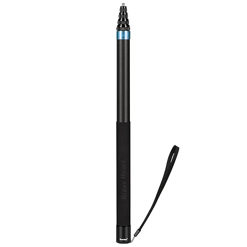 GleeGrow 17-118'' Extended Ultra Long Stick Invisible Carbon Fiber Selfie Stick for Insta360 for Insta 360 x5 x4 x3 x2 x one rs Action Cameras