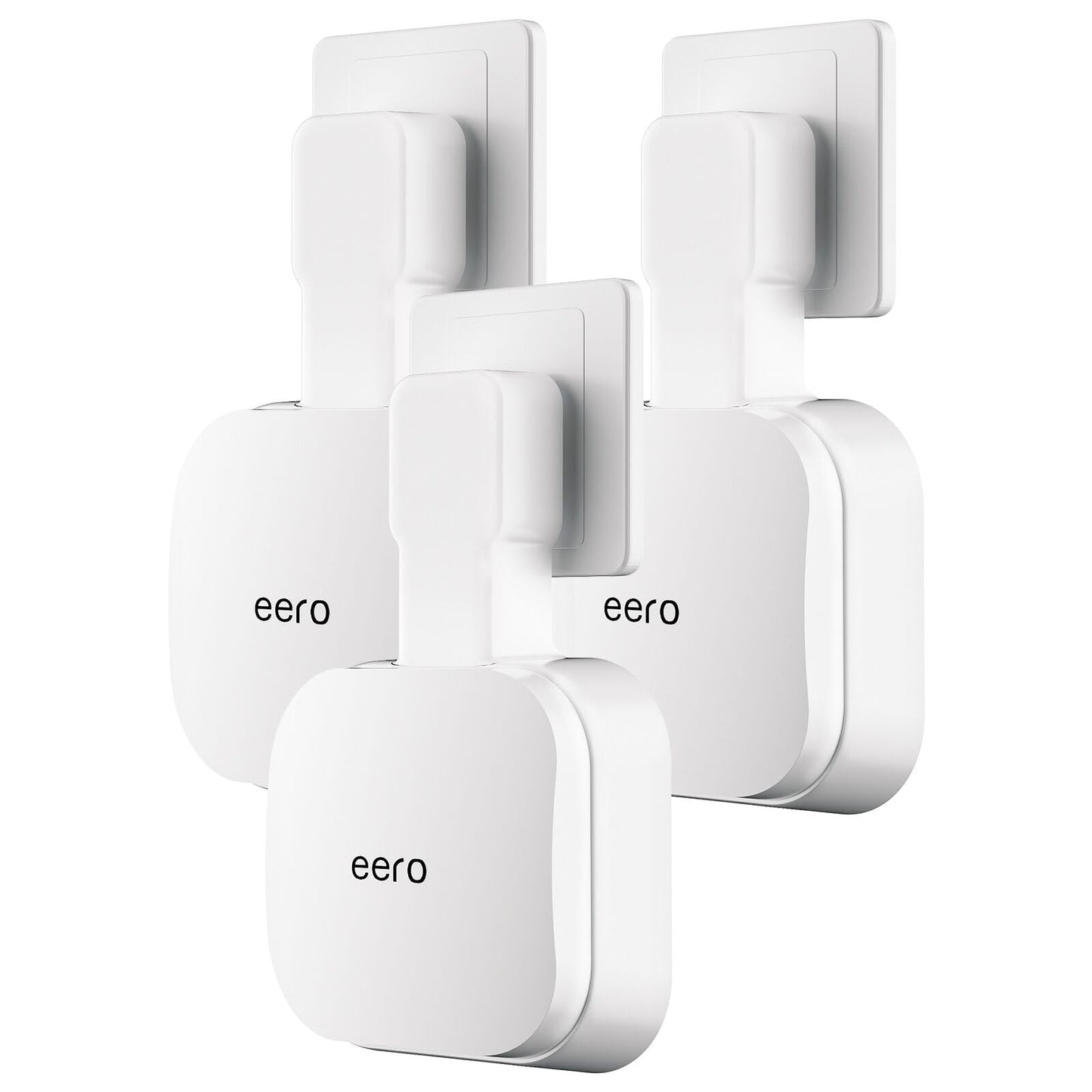 eero 7 Wall Mount, No Drill Outlet Bracket Holder Only Compatible with eero 7 Dual-Band Mesh Router, Cable Management - Space Saving (3 Pack)