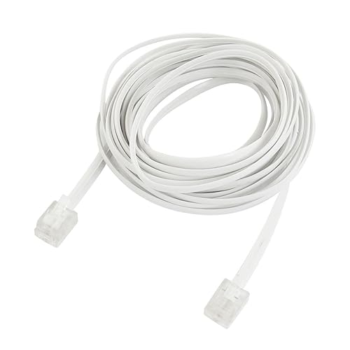uxcell RJ11 6P2C Male Plug Telephone Line Cable, 16 Foot 5M Modular Conductor Phone Wire Double Ends for Landline, Telephone, Fax, Modems, Answering