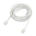 uxcell RJ11 6P2C Male Plug Telephone Line Cable, 16 Foot 5M Modular Conductor Phone Wire Double Ends for Landline, Telephone, Fax, Modems, Answering