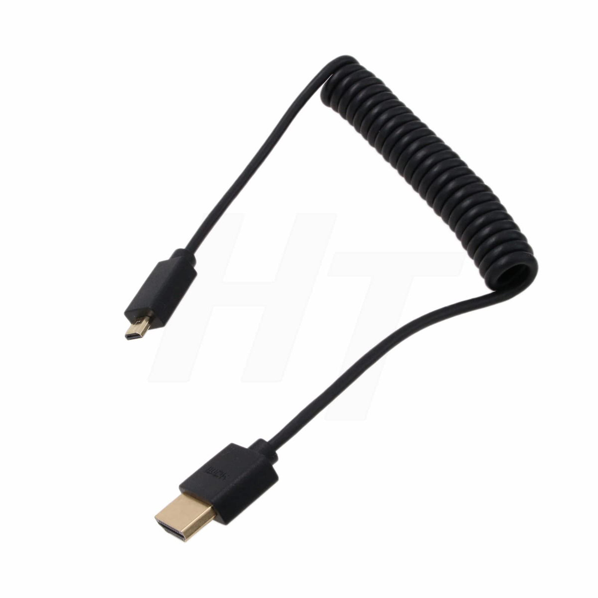 HangTon Coiled Thin Micro HDMI to HDMI 2.0 4K Cable for ZCAM E2 Sony Canon Panasonic Blackmagic Camera ATOMOS Portkeys Monitor