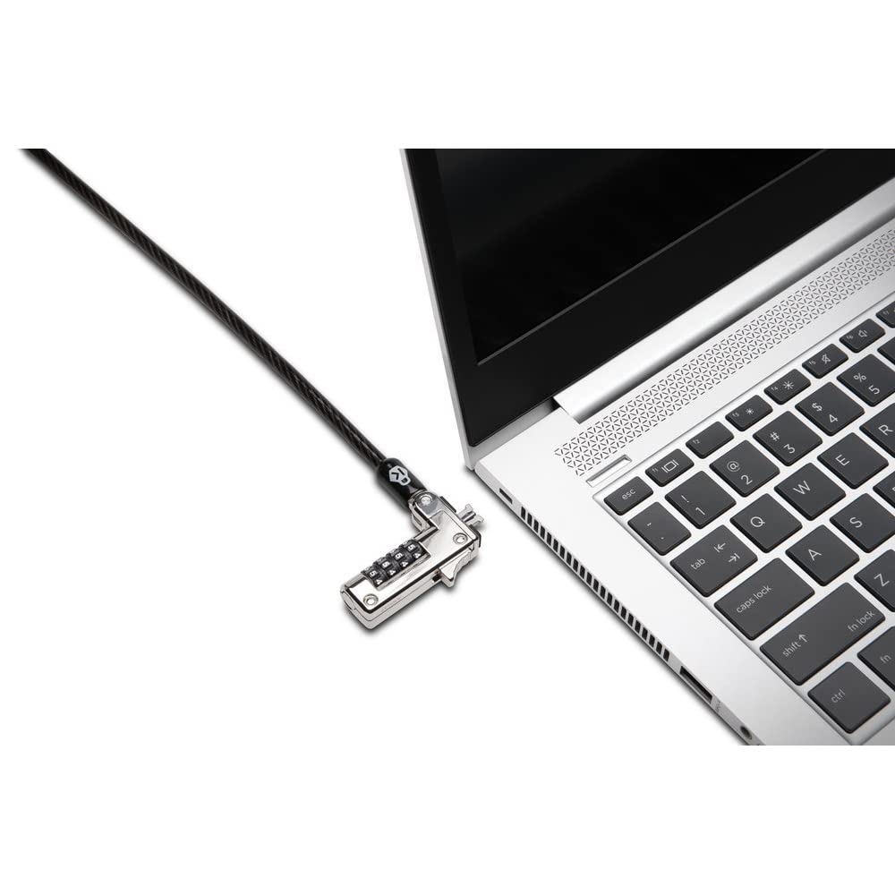 Kensington Slim NanoSaver Combination Laptop Lock - Resettable - 4-Digit - Combination Lock - Carbon Steel - for Notebook