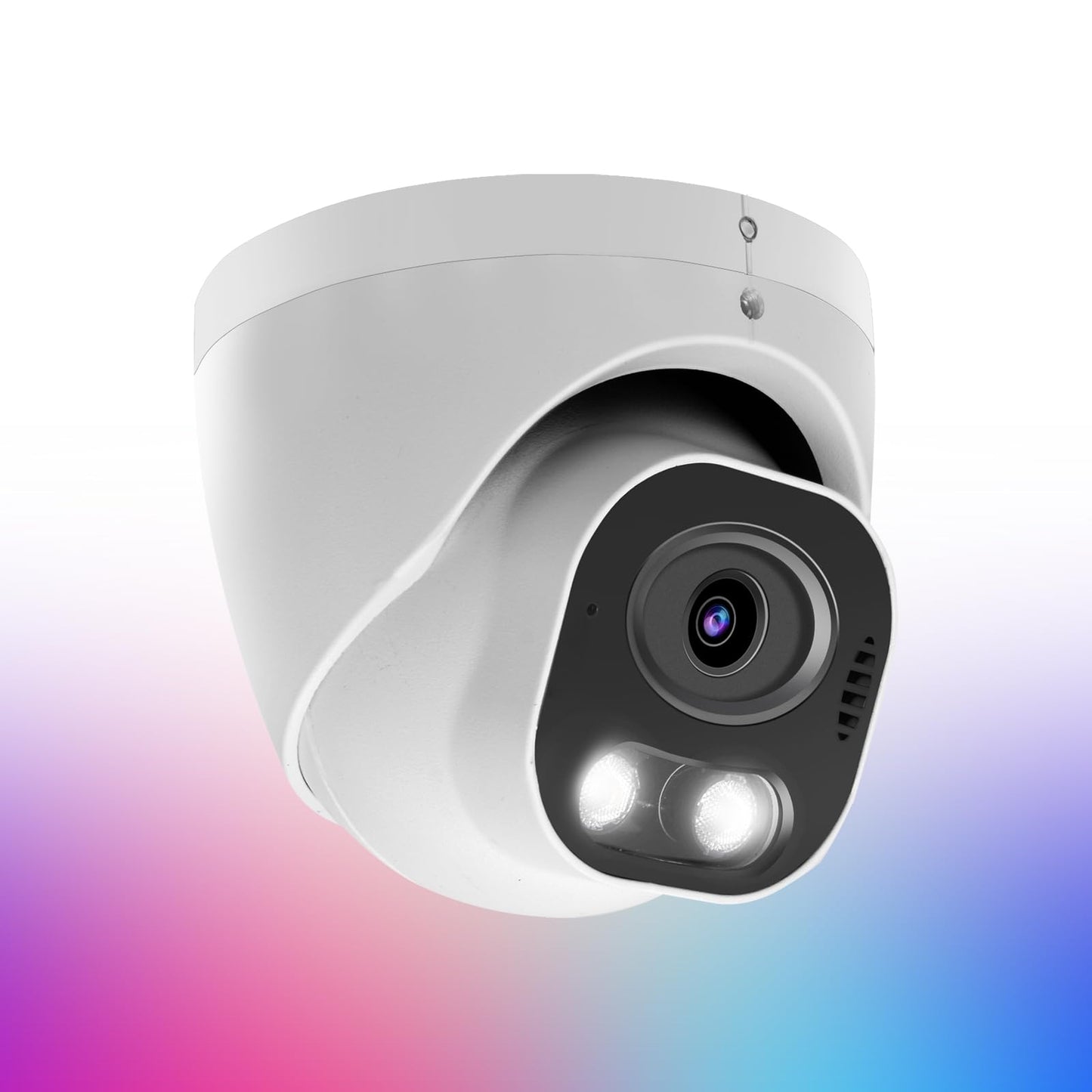 Tennoz 8MP 4K PoE IP Security Camera, H.265 Smart Dual Light Turret Dome Camera, Support Color Night Vision, Two Way Talk, SD Card Slot, 98ft Night