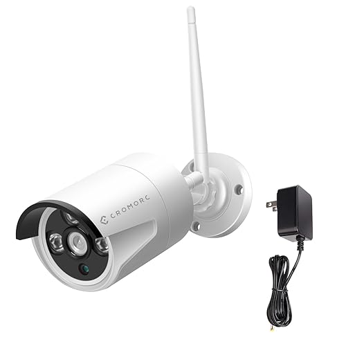 Cromorc 5MP Surveillance Bullet Camera Weatherproof Outdoor Indoor 3.6mm Lens IR Cut Day&Night Vision with 5DB Antenna with Bracket with Power Adapter
