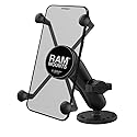 RAM MOUNTS X-Grip Universal Phone Mount Holder with Drill-Down Base & Medium Arm, Secure Smartphone Cradle for iPhone & Android RAM-B-138-UN10