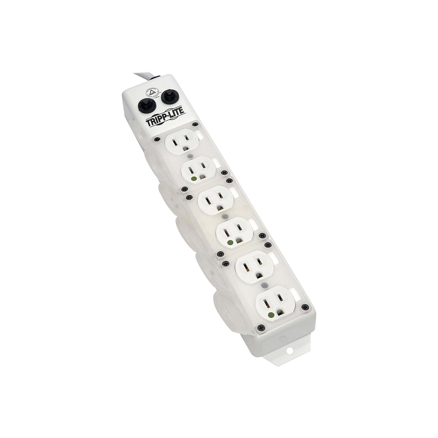 Tripp Lite Safe-IT Medical Grade Power Strip for Patient Care Vicinity, 6 Hospital-Grade Outlets, 120V, 15 ft. Right-Angle Cord, UL 1363A, White