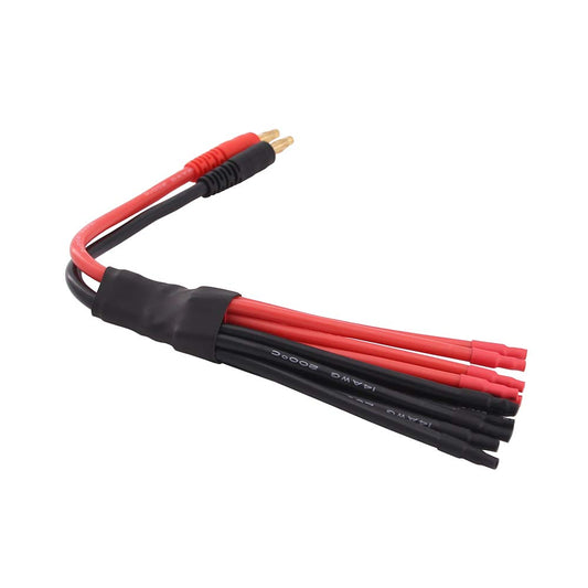 OliYin 1pc 6X Bare Wire to 4mm Banana Plug Parallel Adapter Battery Charging Cable 25cm