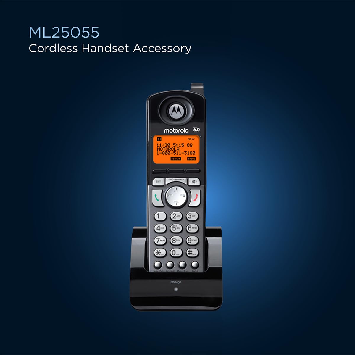 Motorola ML25055 DECT 6.0 Accessory Handset for 2-line Business Phone, Black,