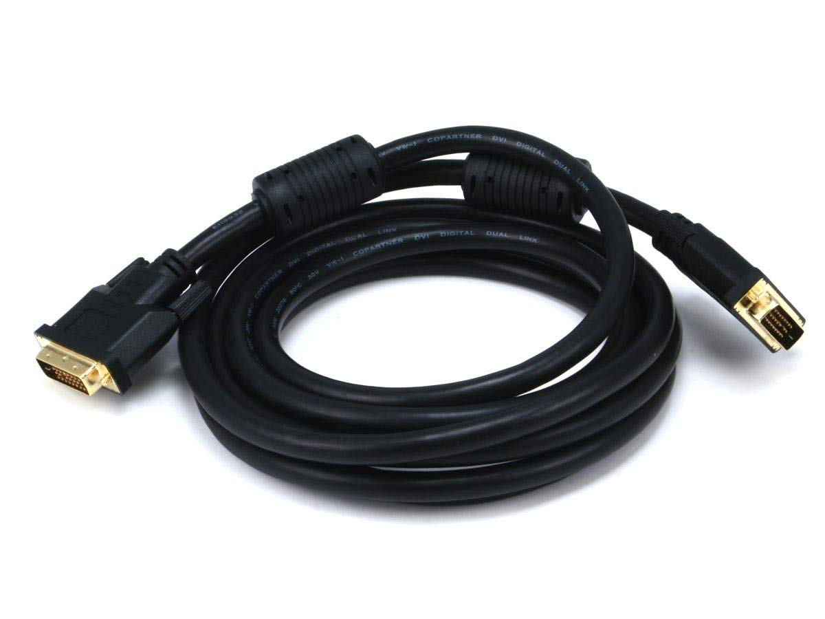 Monoprice Dual Link DVI-D Cable - CL2, Up to 2560x1600 Resolution, Up to 9.9 Gbps Speeds, 28AWG, 10 Feet, Black