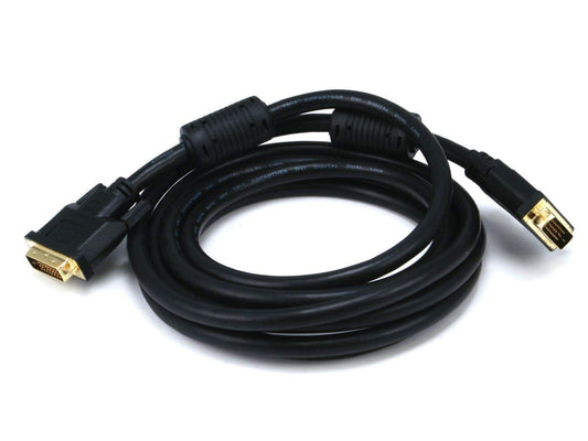 Monoprice Dual Link DVI-D Cable - CL2, Up to 2560x1600 Resolution, Up to 9.9 Gbps Speeds, 28AWG, 10 Feet, Black
