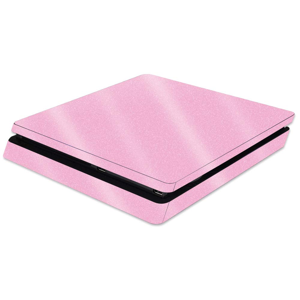 MightySkins Glossy Glitter Skin for Sony PS4 Slim Console - Pink | Protective, Durable High-Gloss Glitter Finish | Easy to Apply, Remove, and Change