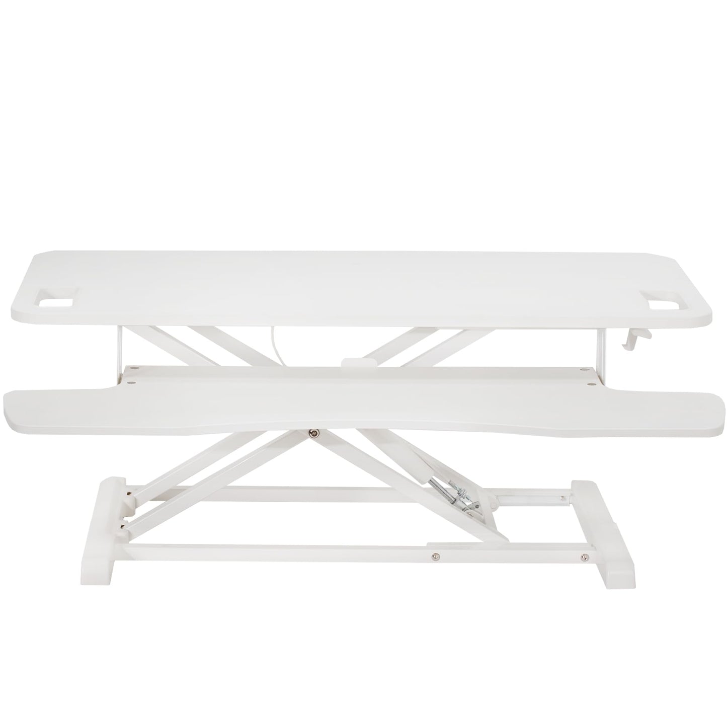 VIVO 38 inch Desk Converter, K Series, Height Adjustable Sit to Stand Riser, Dual Monitor and Laptop Workstation with Wide Keyboard Tray, White