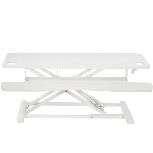 VIVO 38 inch Desk Converter, K Series, Height Adjustable Sit to Stand Riser, Dual Monitor and Laptop Workstation with Wide Keyboard Tray, White
