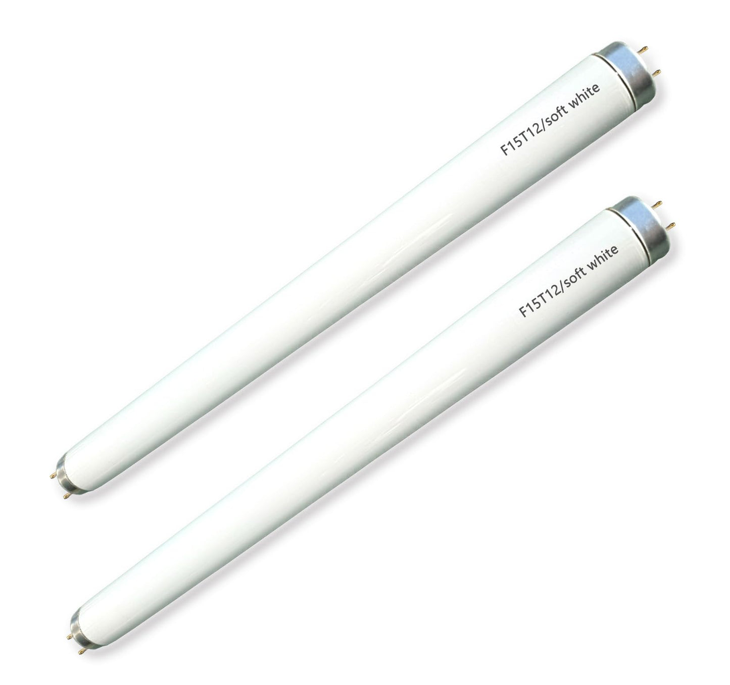 Cemlorot (2 Pack) 18 inch F15T12/Soft White K&B Fluorescent Tube, T12 15Watt Warm White 3000K Replacement for Kitchen & Bath Light Bulb,G13 Bi-pin