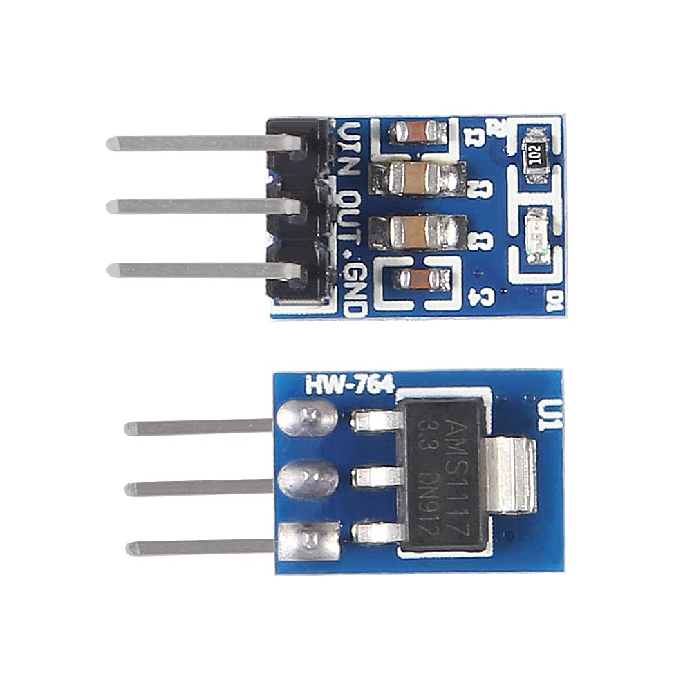 15Pcs 5V to 3.3V DC-DC Step Down Power Supply Buck Module AMS1117 3.3V 800MA Automatic Adjustable Boost Board Start Limit Voltage