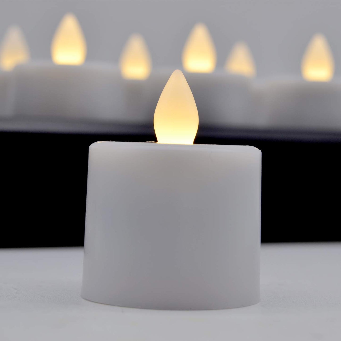 TELOSMA Inductive Rechargeable LED Bright White Tealight Candles Flameless with Timer Remote, Set of 12