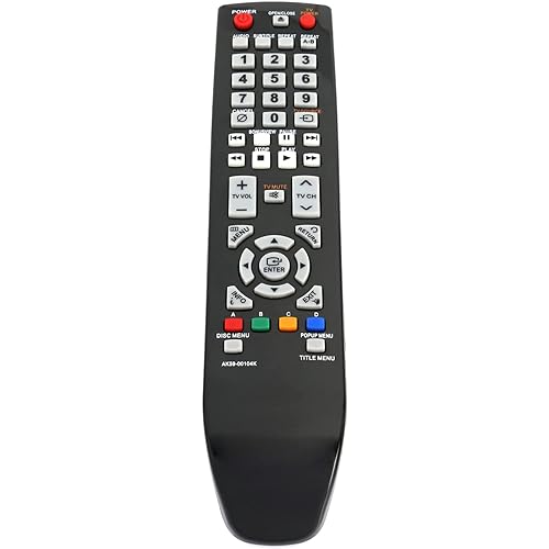AK59-00104K Replacement Remote Control fit for Samsung BD Bluray Disc DVD Player BD-P1620 BD-P1620A BD-P1580 BD-P1600 BD-P1600A BD-P3600 BD-P3600A
