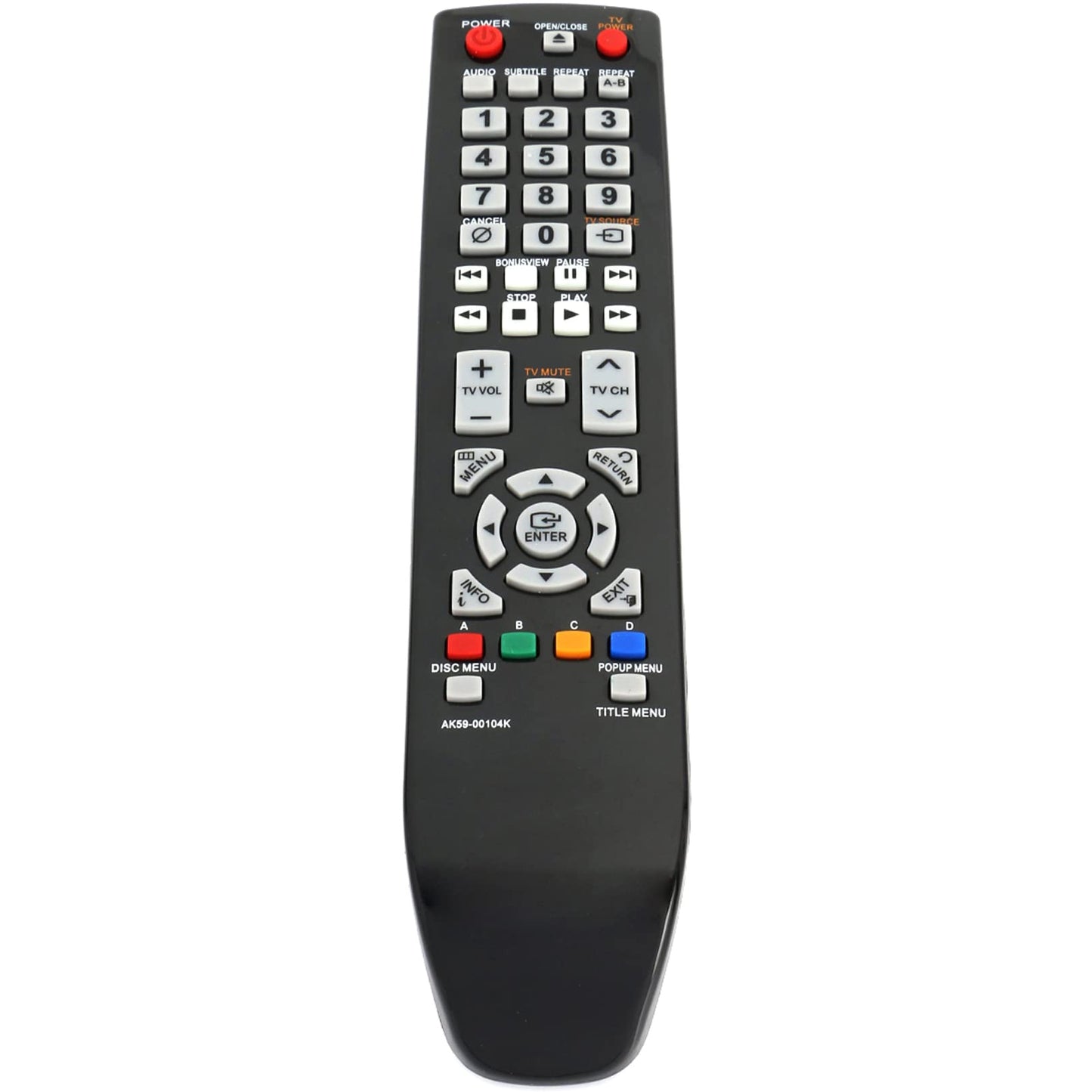 AK59-00104K Replacement Remote Control fit for Samsung BD Bluray Disc DVD Player BD-P1620 BD-P1620A BD-P1580 BD-P1600 BD-P1600A BD-P3600 BD-P3600A