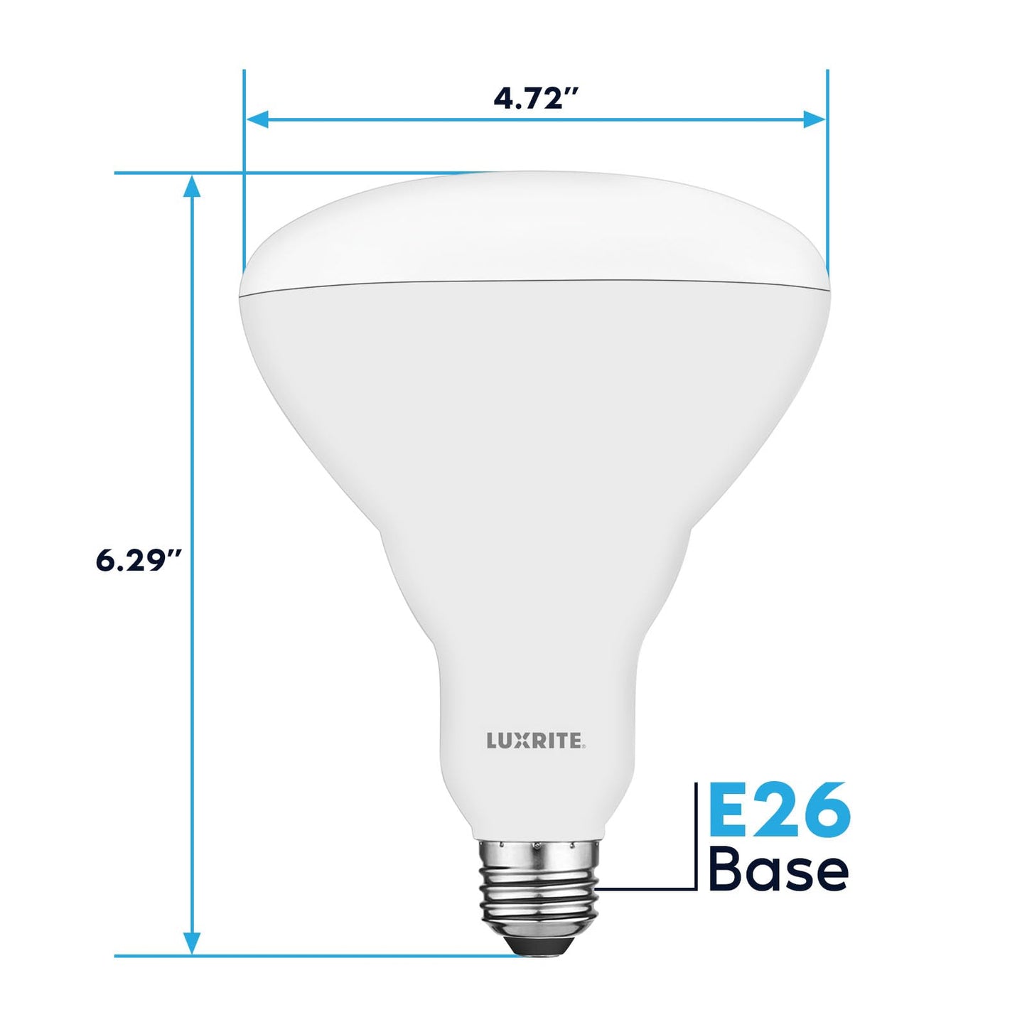 LUXRITE BR40 LED Light Bulbs, 85W Equivalent, 3500K Natural White (2 Pack)