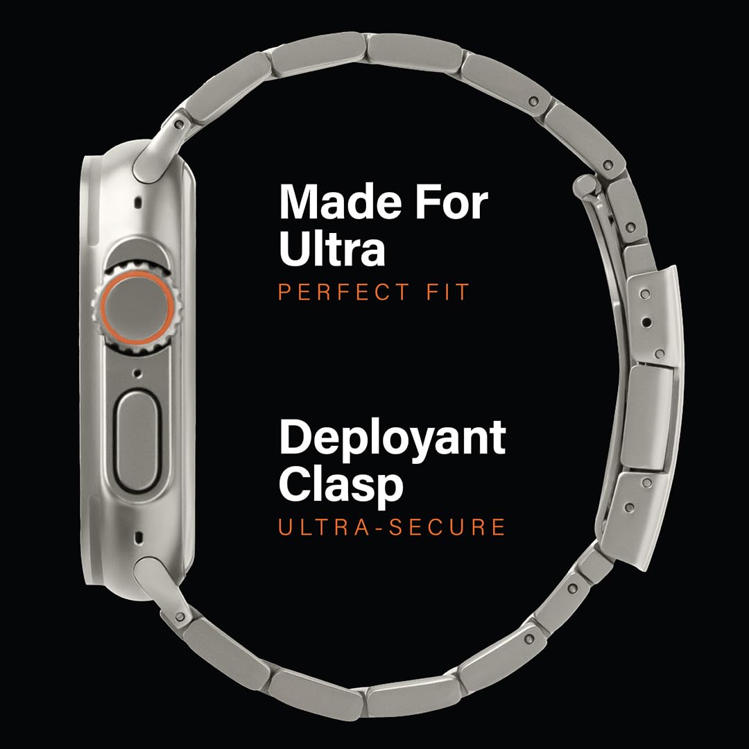 KORDIZ Titanium Watch Band T01 - Fits Apple Watch ULTRA 3 & ULTRA 2/1 (49mm) - Adjustable Titanium Apple Watch Band with Secure Clasp - Premium Color