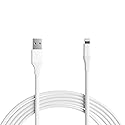 Amazon Basics MFi Certified USB-A to Lightning Charger Cable for Apple iPhone iPad, 10 Foot White, 1-Pack