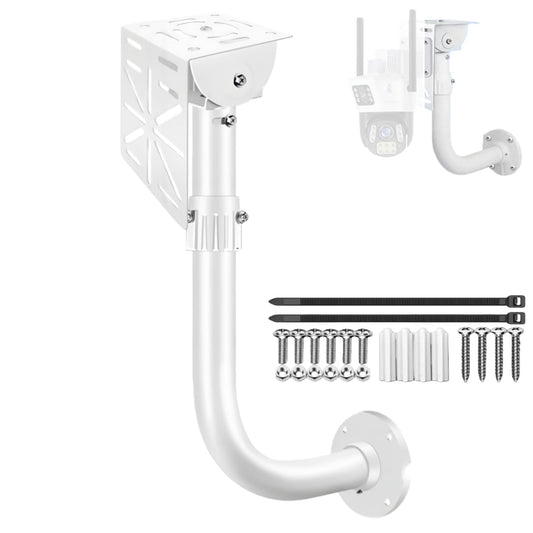 Adjustable Aluminum L-Shaped Security Camera Wall Mount - 38/45mm Tube, 30-60cm Length, Heavy-Duty Indoor/Outdoor Bracket for Dome/IP/PTZ Cameras
