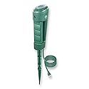 OSKOS Outdoor Power Stake, 3 Grounded Outlets with 180° Rotating Function and Safety Cover and Photocell Timer 2/4/6/8 Hour Countdown, Dusk to Dawn