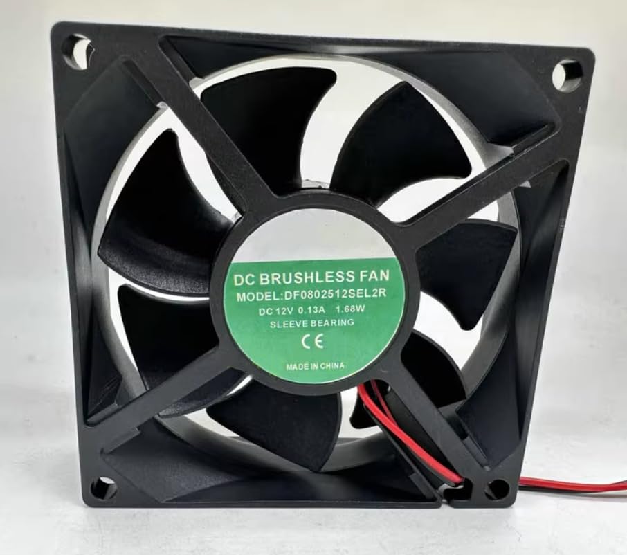 DF0802512SEL2R 80X80X25MM 12V 0.13A 1.68W 2-Wire Cooling Fan