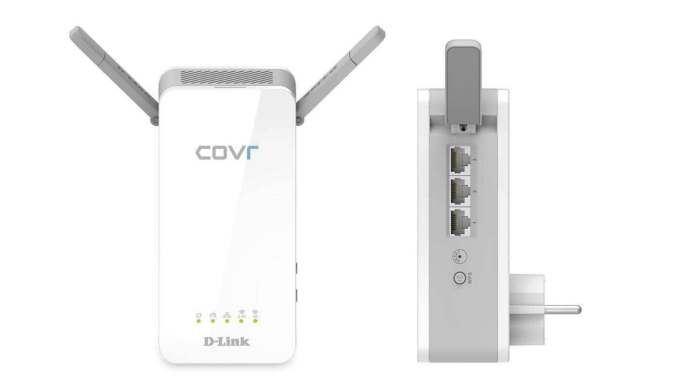 D-Link PowerLine COVR-P2502 AC1200 Smart Whole Home Mesh Wireless System Hybrid Dual Band Wall Plug in 3 x Gigabit Ports (2 x P2500 Adapters Kit)