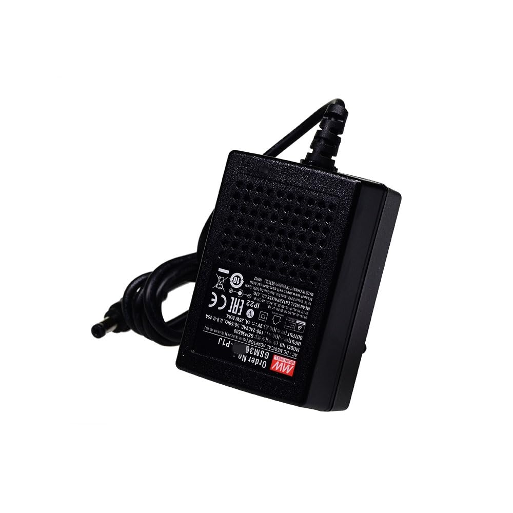 Mean Well GSM Series 36W 18V 1.5A Power Supply Adapter, GSM36E18-P1J AC-DC EU Gauge 2 Pin Plug Medical Adapter Switching Power Supply