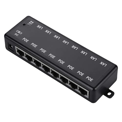 Poe Switch, DC12V?48V Poe Adapter Poe Switch with 8 Interfaces for Network Devices