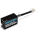 RetailAndBulk 1-Pack RJ11 to RJ45 Adapter Phone Line to Ethernet - RJ45 Female to RJ11 Male for Landline, Fax, DSL Modem Connection (Black, Made…