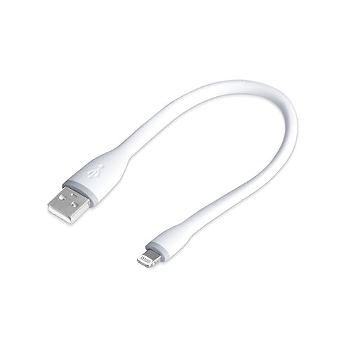gofanco® Flexible & Durable Silicone MFi Certified Charge & sync Cable Compatible with Apple Devices (White) for iDevices - 13.6 inches (35cm)…