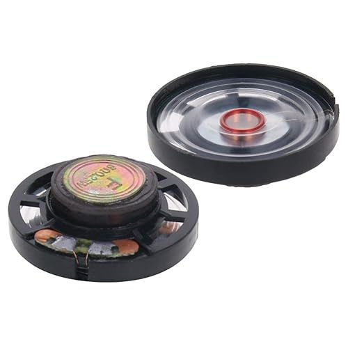 Fielect 10Pcs DIY Magnetic Speaker 0.25W 8 Ohm Internal Magnet Loudspeaker Speaker Round Shape Replacement Loudspeaker, 29mm Diameter