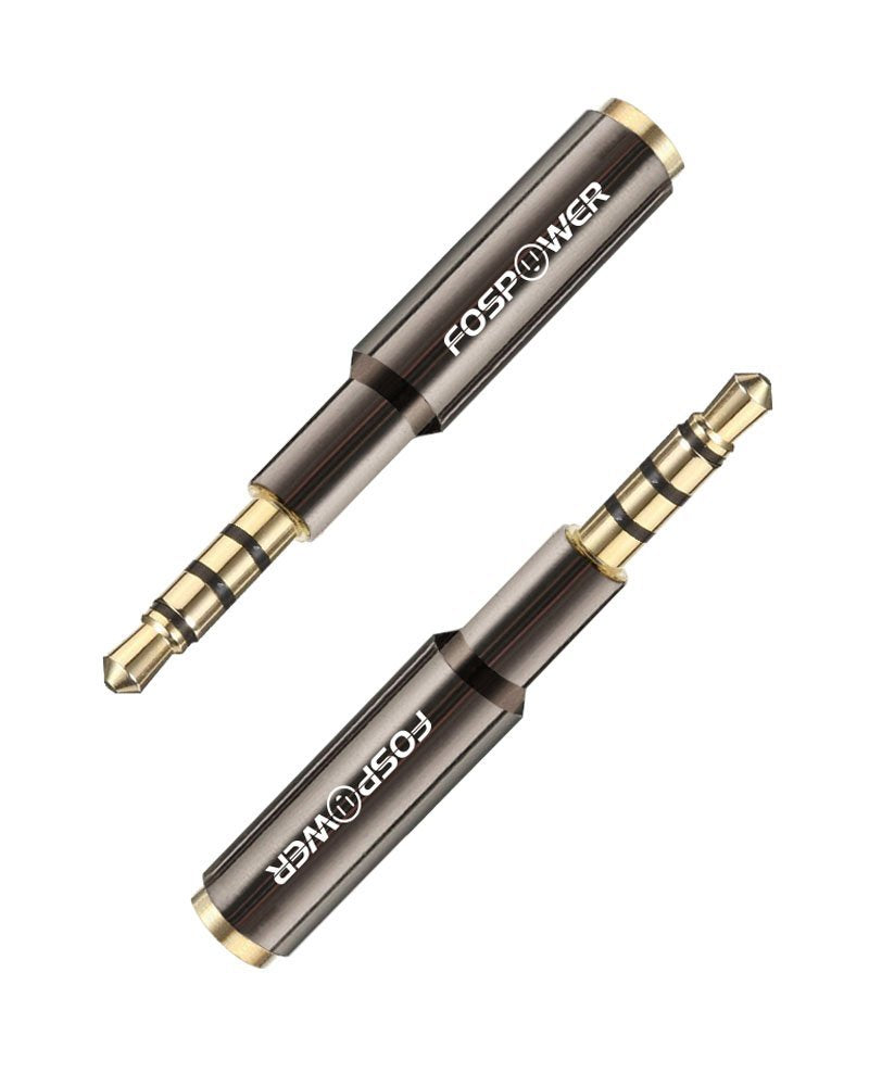 FosPower 3.5mm Male to Female Auxiliary Stereo Audio Headphone Jack AUX Adapter, 4-Conductor TRRS for iPhone, Smartphones, Tablets, Speakers