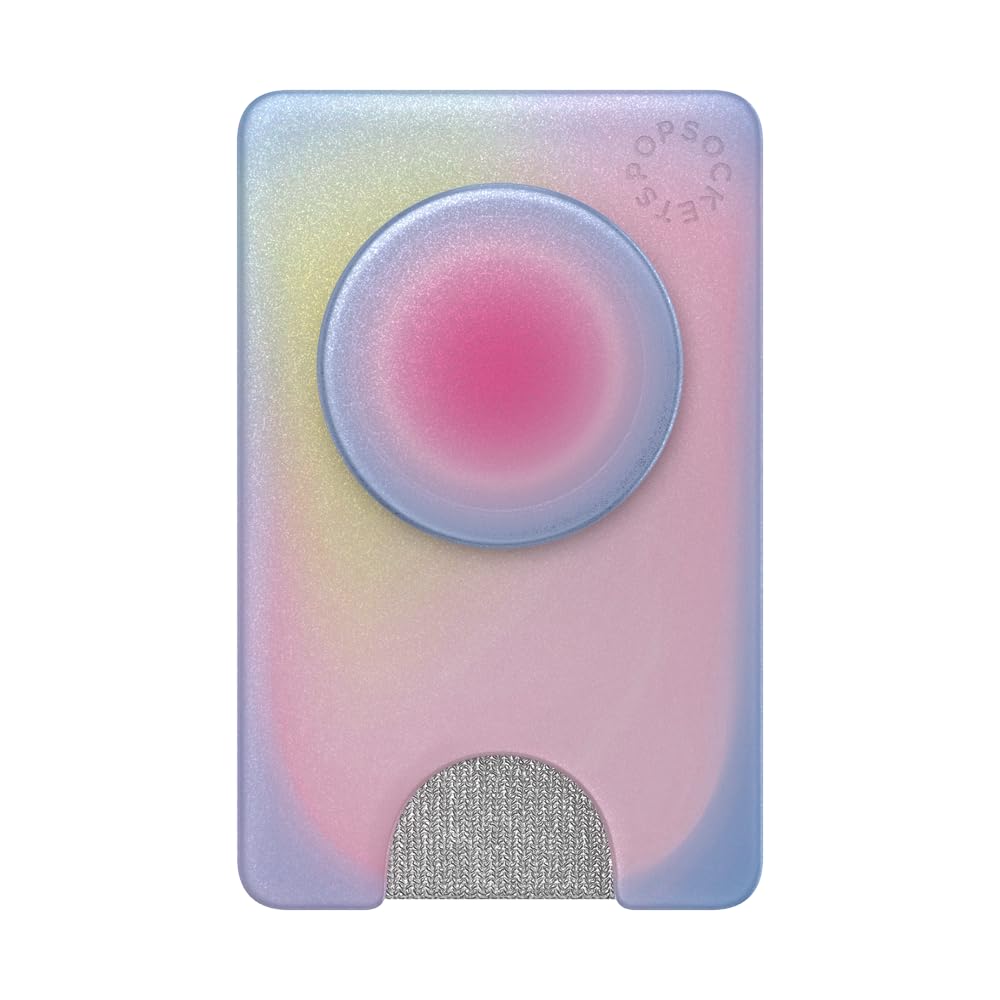 PopSockets Adhesive Phone Wallet and Card Holder with Grip, Purple - Aura