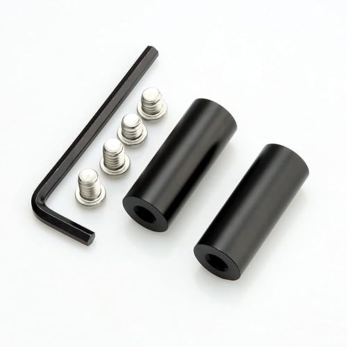 NICEYRIG 1.5 Inch 15mm Micro Rod with 1/4 Female Threads, Black Oxided Aluminum Alloy Camera Rod [Pack of 2] - 026